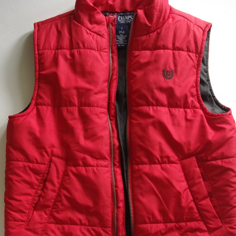 Chaps boys red puffer vest